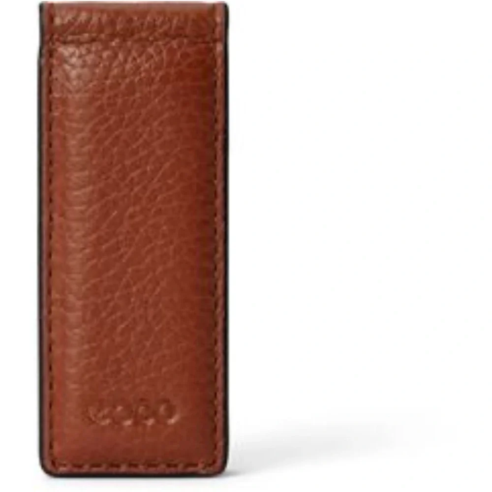 Ecco Brown Leather Wallet Money Clip with Textured Finish NWT